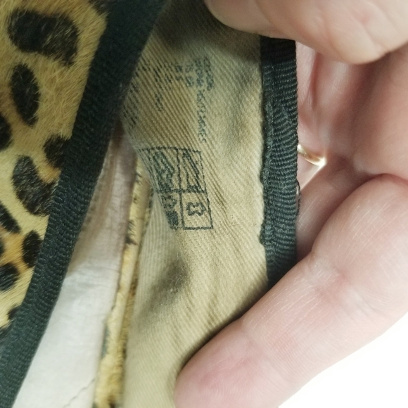 Lands End Ballerina Flats Animal cheetah Print Calf Hair bow accents 8.5 USED - Picture 8 of 15